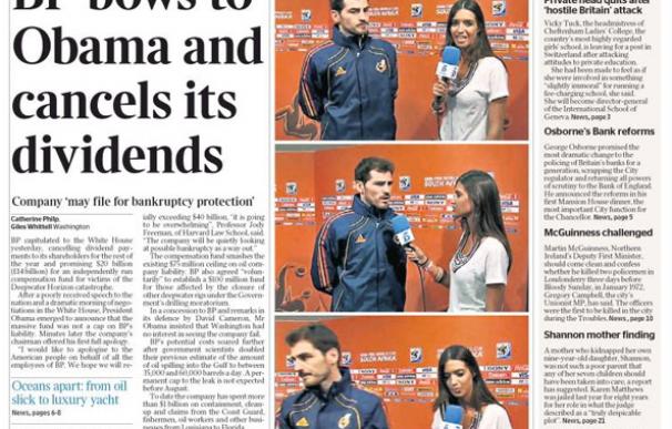 Sara Carbonero e Iker Casillas, portada en The Times