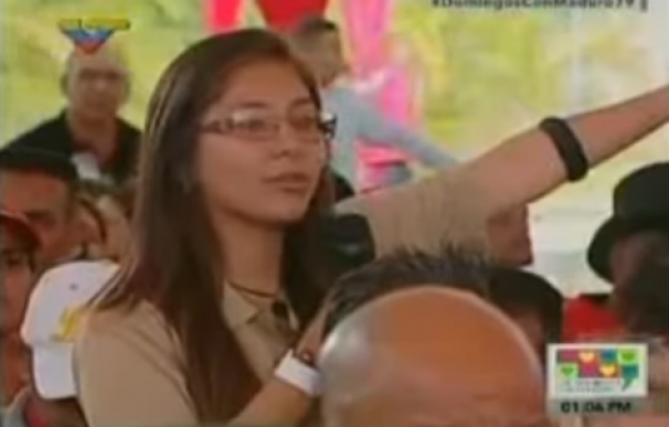 La estudiante intervino en el programa 'Los domingos con Maduro', heredero del 'Aló, Presidente' del fallecido Hugo Chávez.