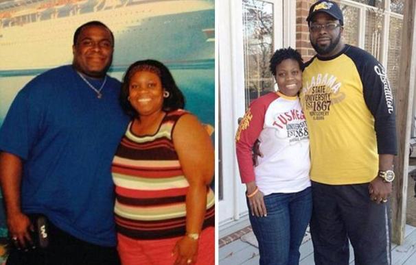 PJ Spraggins perdió 41 kilos para poder donar un riñón a su mujer, Tracy.