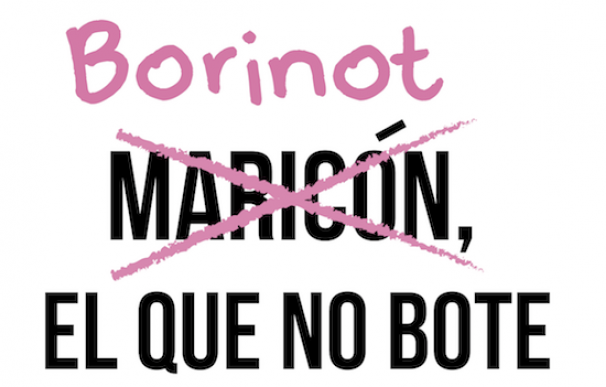 Según los promotores de la idea, la palabra 'borinot' encaja fonéticamente en el popular canto y no ofende la identidad sexual de nadie.