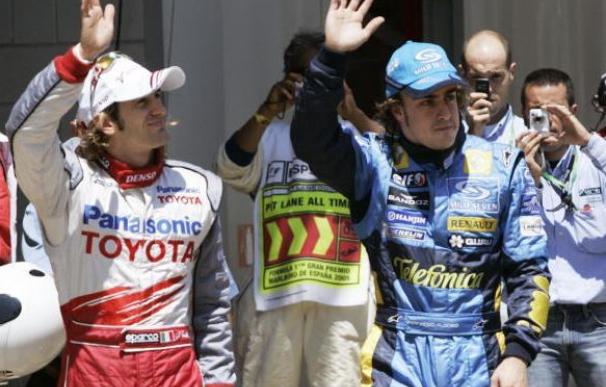 Jarno Trulli y Fernando Alonso en la temporada 2005.