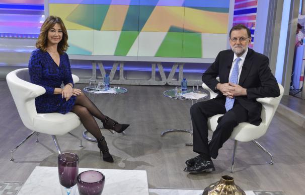 Ana Rosa Quintana y Mariano Rajoy, en la entrevista sostenida en esta mañana del miércoles.