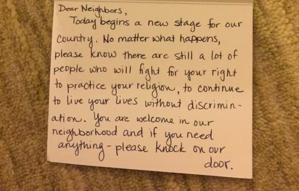 Breve carta a unos vecinos musulmanes en EEUU tras la juramentación de Trump