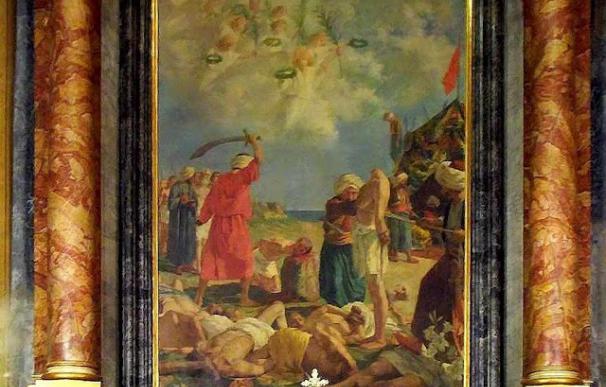 Pintura que representa la ejecución de los mártires de Otranto a manos de tropas musulmanas