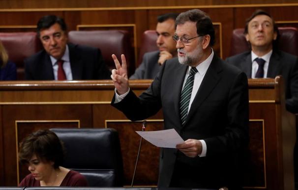 Rajoy, presidente del Gobierno, durante la sesión de control en el Congreso