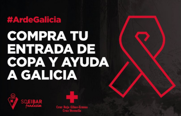Fotografía de la campaña del Eibar para ayudar a los afectados por los incendios de Galicia.