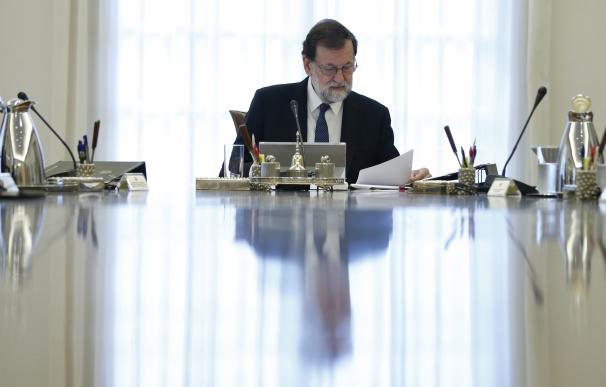 Rajoy durante el consejo de ministros del pasado sábado