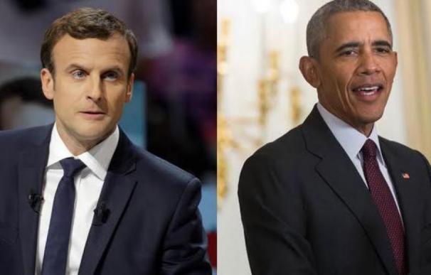 Macron almuerza en París con Obama, inspiración de su campaña exitosa