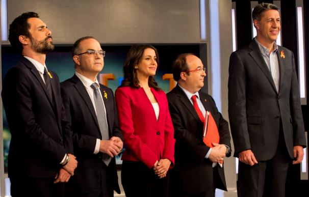 Los candidatos Roger Torrent, Jordi Turull, Inés Arrimadas, Miquel Iceta y Xavier García Albiol / Efe