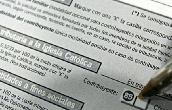 Casilla destinada a la Iglesia Católica en el impreso de IRPF. EFE