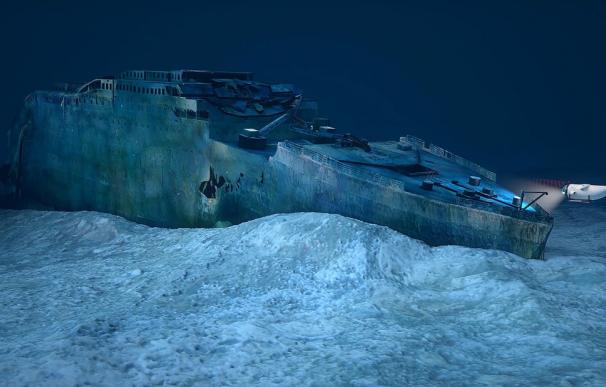 Fotografía de los restos del Titanic.