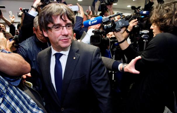 Carles Puigdemont en su rueda de prensa en Bélgica (EFE)