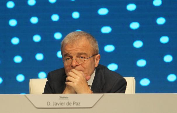 Imagen de Javier de Paz, consejero de Telefónica, durante la junta de accionistas de 2017.