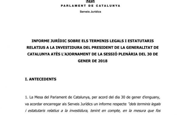 Informe de los servicios jurídicos del Parlament