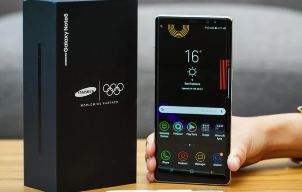 Fotografía del Samsung Galaxy Note8 Olympic Edition.