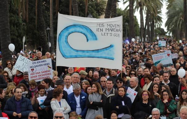 Los manifestantes han iniciado el recorrido en la plaza de España y han avanzado hasta llegar delante del Consolat de Mar (EP)
