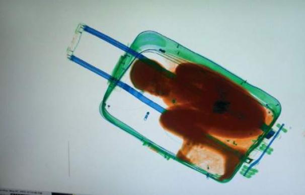Fotografía del niño que fue introducido en una maleta para llegar a España.