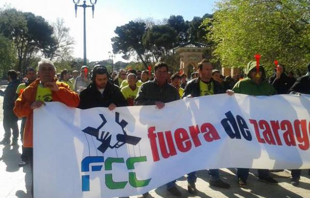 Protesta de trabajadores contra FCC