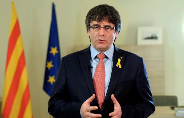 Puigdemont en el vídeo en el que anunció su renuncia provisional