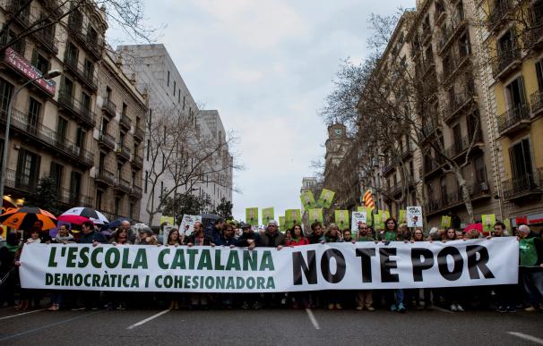 Manifestación por la escuela catalana
