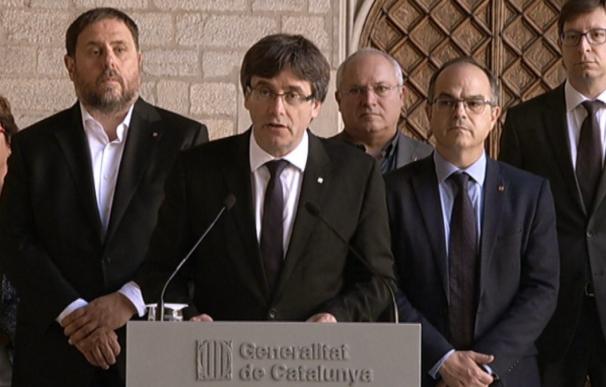 Puigdemont, Junqueras, Turull y otros miembros de su Gobierno el pasado octubre.