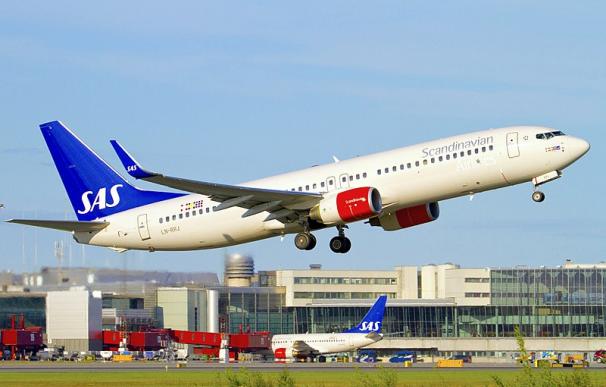 Fotografía de un avión de la compañía sueca SAS.