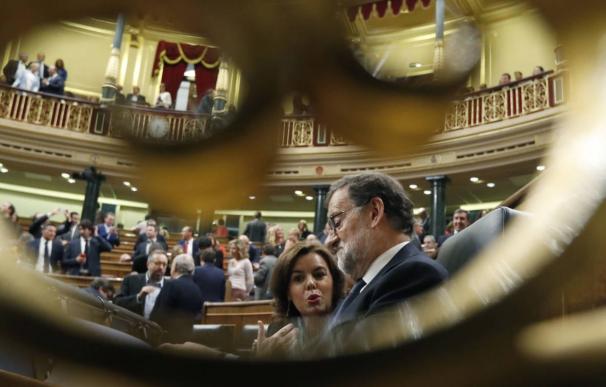 Rajoy y Sáenz de Santamaría en el Congreso.