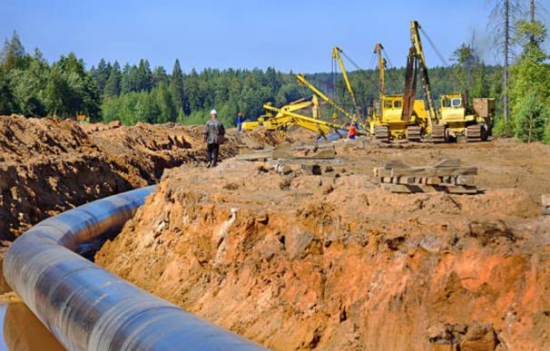 Obras de instalación de un gasoducto.