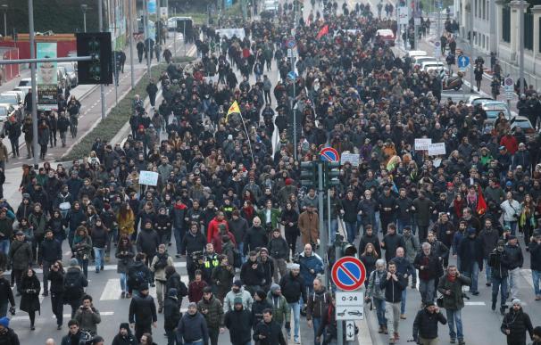 Manifestación en Italia contra la Liga Norte