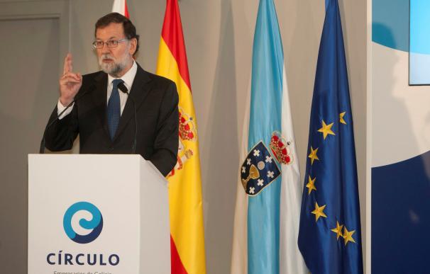 Mariano Rajoy durante su comparecencia en el Círculo de Empresarios de Galicia