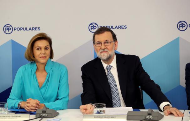 Rajoy y Cospedal durante el Comité Ejecutivo del PP./EFE