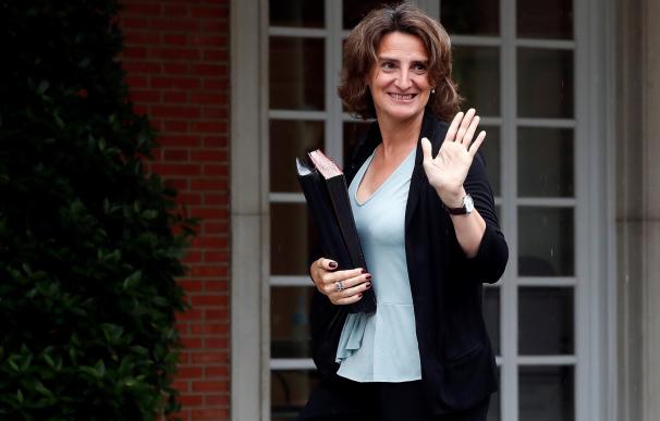 La ministra de Transición Ecológica, Teresa Ribera, a su llegada al Palacio de la Moncloa