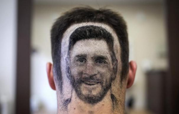 Fotografía del 'tatuaje capilar' de Messi.