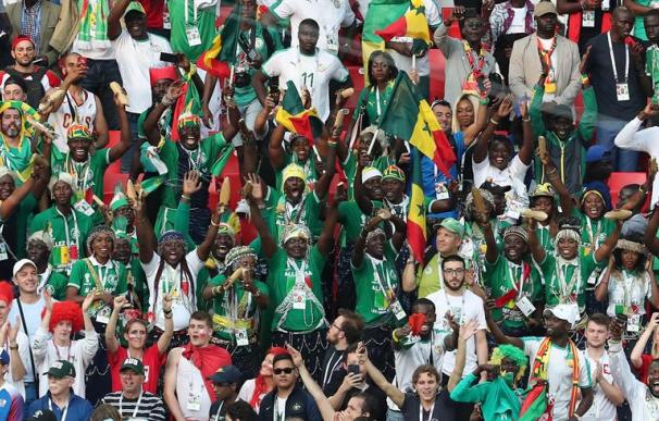 Fotografía de los aficionados de Senegal en el Mundial de Rusia.
