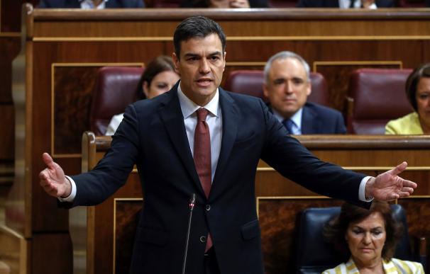 Pedro Sánchez durante la primera sesión de control al Gobierno