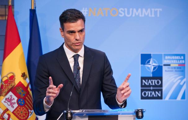 Pedro Sánchez en rueda de prensa tras la cumbre de la OTAN.