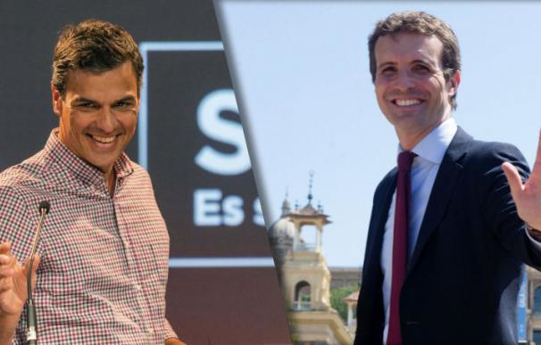 El presidente del Gobierno, Pedro Sánchez y Pablo Casado, nuevo líder del PP (Fotos: EFE)