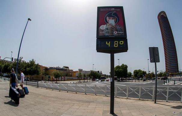Fotografía de un termómetro en Sevilla.