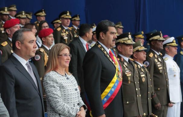 Maduro en un desfile militar en Caracas