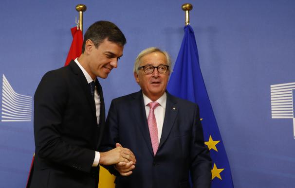 Pedro Sánchez y Jean Claude Juncker