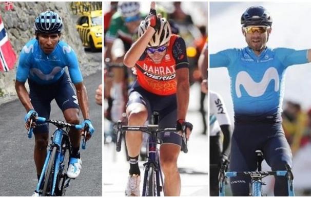 Quintana, Nibali y Valverde, tres favoritos a la Vuelta.