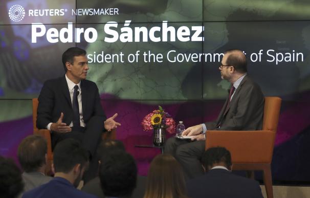 Fotografía Pedro Sánchez en el foro Reuters