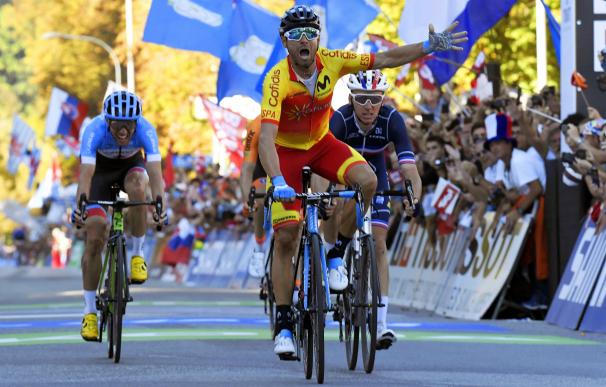 El 'Bala' Valverde , nuevo campeón del mundo de ciclismo (EFE/EPA/CHRISTIAN BRUNA)
