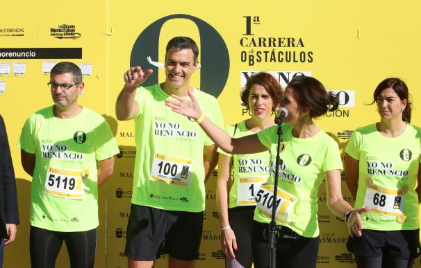 Pedro Sánchez participa en la carrera de obstáculos por la conciliación "Yo no r