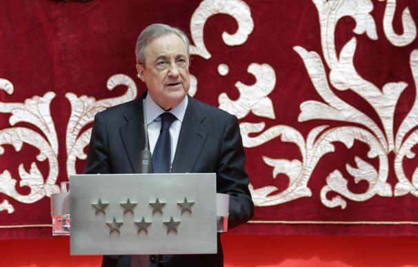 El presidente de ACS, Florentino Pérez, durante un acto en la Comunidad de Madrid.
