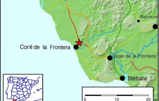 Terremoto de magnitud 4 con epicentro en Conil de la Frontera (Cádiz).