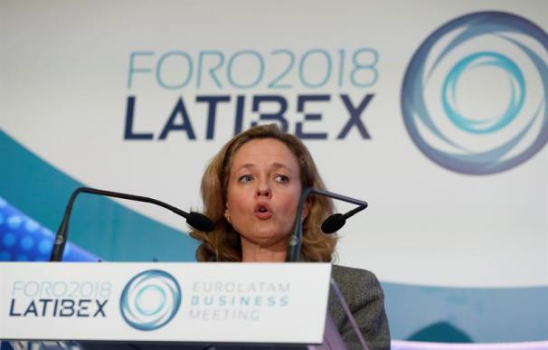 La ministra de Economía, Nadia Calviño, en el Foro Latibex
