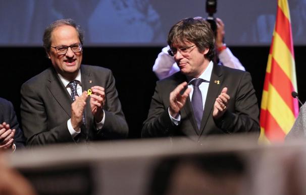 El presidente de la Generalitat, Quim Torra, y el expresidente Carles Puigdemont