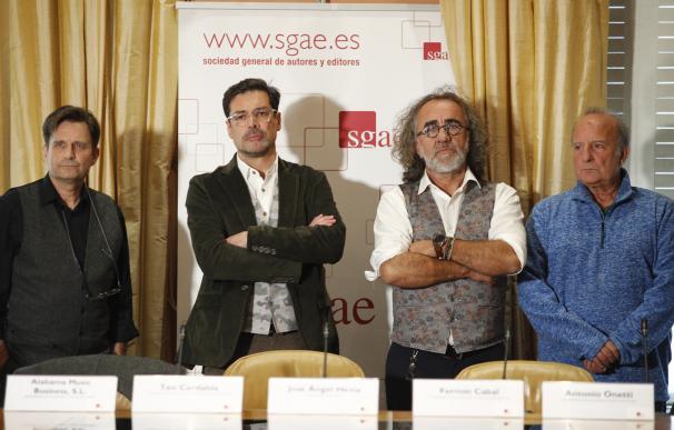 Presentación pública del nuevo presidente de la SGAE, el gaitero José Ángel Hevi