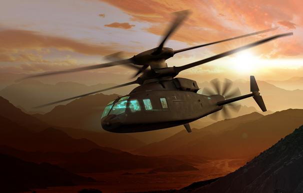 Recreación digital del helicóptero 'Defiant' que trae de cabeza a Boeing y Sikorsky